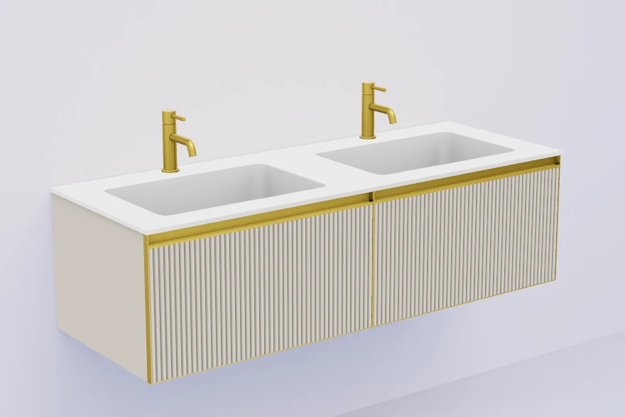 Тумба для ванной Armadi Art Quatro 790-M2-140(70+70)-R-C-M+L 140×40 см
