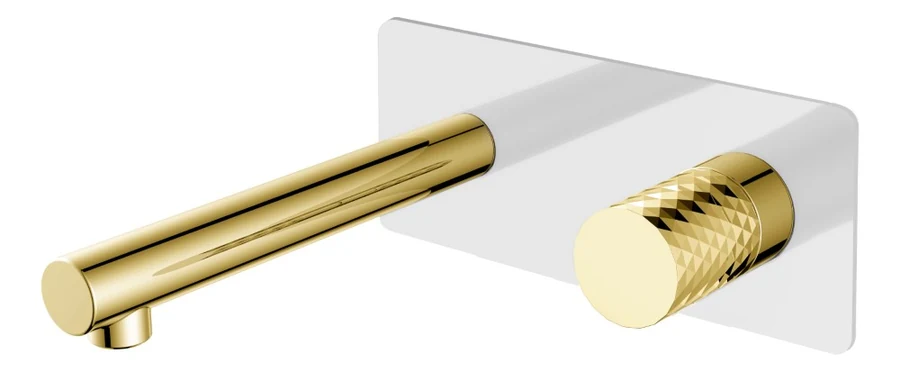 Смеситель встраиваемый Boheme Stick 125-WG 202×230×100 мм, цвет белый глянцевый