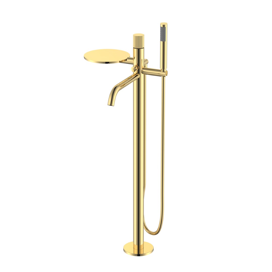 Смеситель для ванны напольный Boheme Stick 129-GG.3 330×320×986 мм, цвет золото — Основное изображение