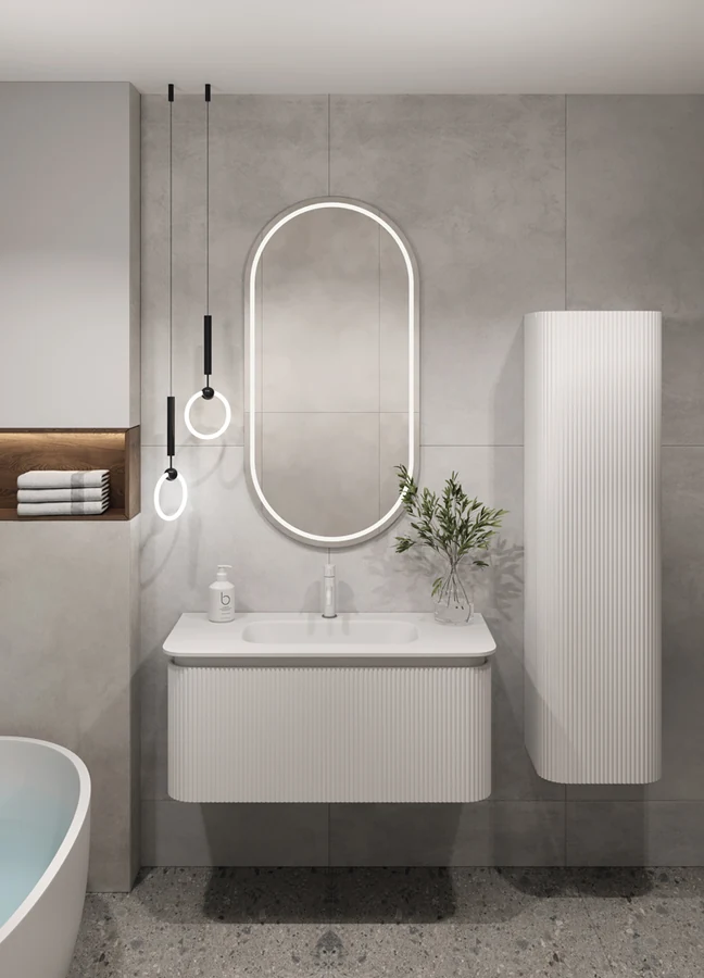 Тумба для ванной Armadi Art Ovale 781-100-W 102×52×43 см, цвет белый матовый