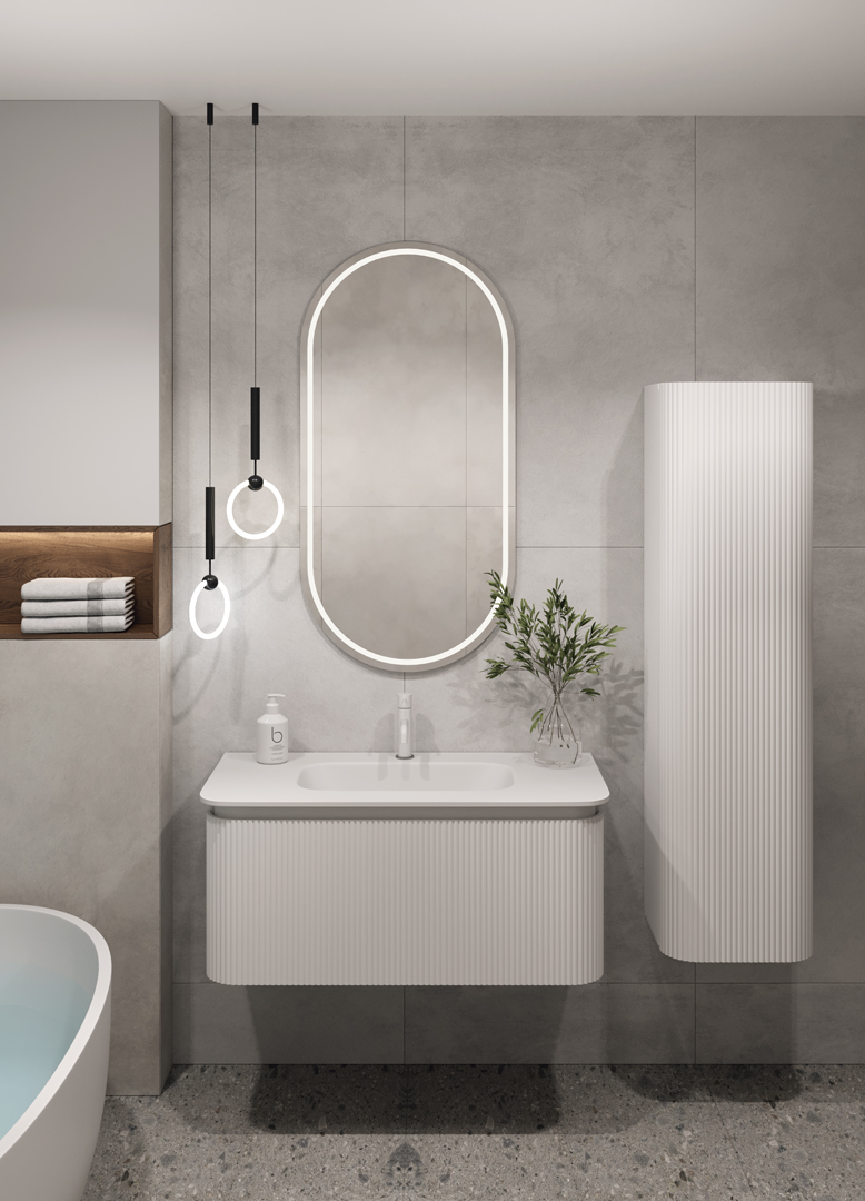 Тумба для ванной Armadi Art Ovale 781-100-W 102×52×43 см, цвет белый матовый — Основное изображение