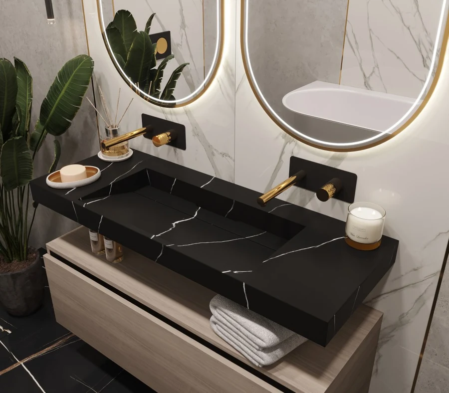 Раковина-моноблок Armadi Art Flat 859-120-NM 452×1210×80 мм