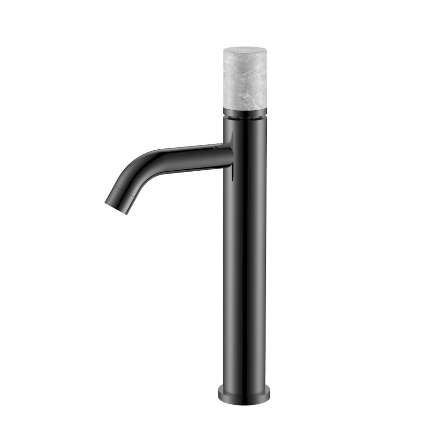 Смеситель для раковины-чаши Boheme Stick 122-SGM-MR-GR 160×45×331 мм, цвет графитовый глянцевый