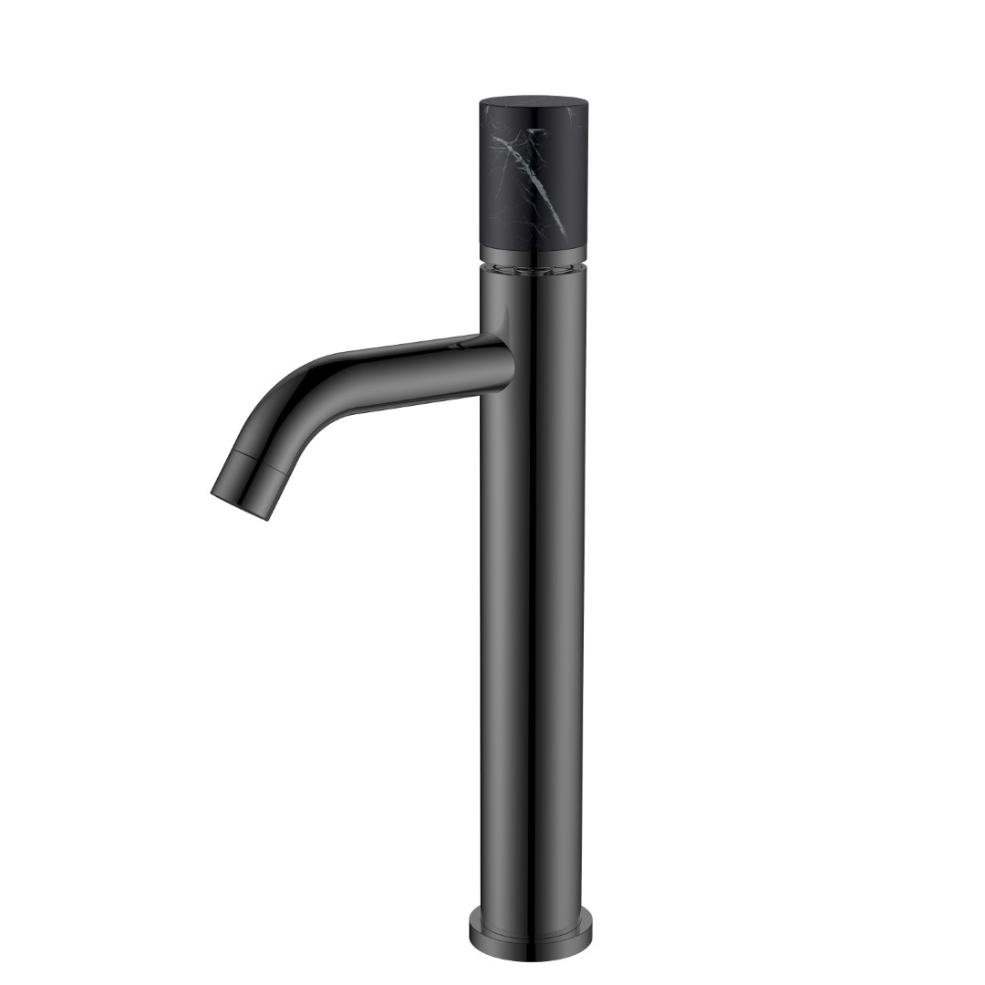 Смеситель для раковины-чаши Boheme Stick 122-SGM-MR-B 160×45×331 мм, цвет графитовый глянцевый — Основное изображение