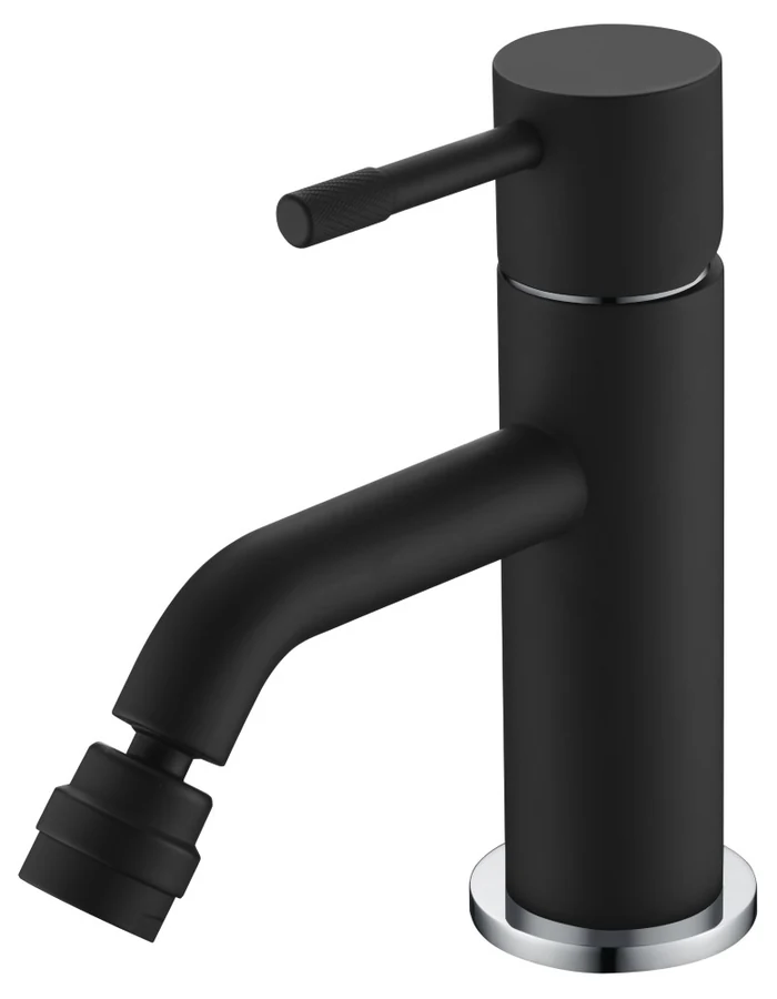 Смеситель для биде Boheme Uno 466-BCR 155×50×175 мм, цвет черный матовый