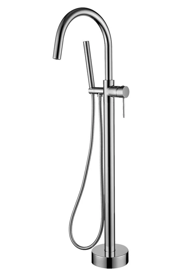 Смеситель для ванны напольный Boheme Uno 469-INOX 26×16×105 см
