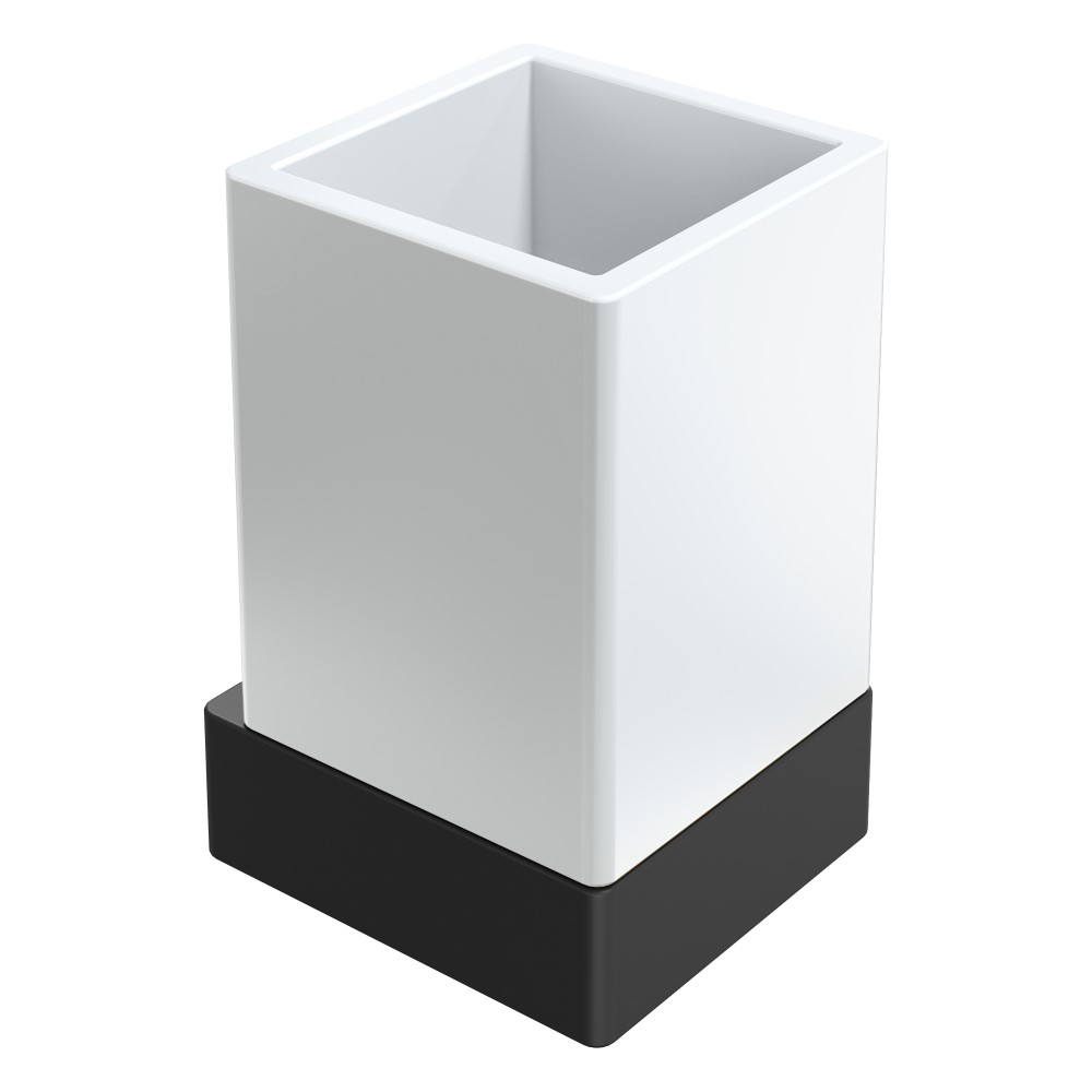 Стакан для ванной Boheme Qubic 10724-B, цвет черный матовый — Основное изображение