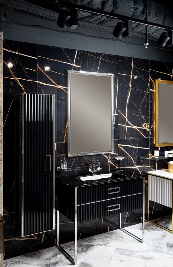 Зеркало Armadi Art Monaco 566-BCR 15×700×1100 мм, цвет черный матовый