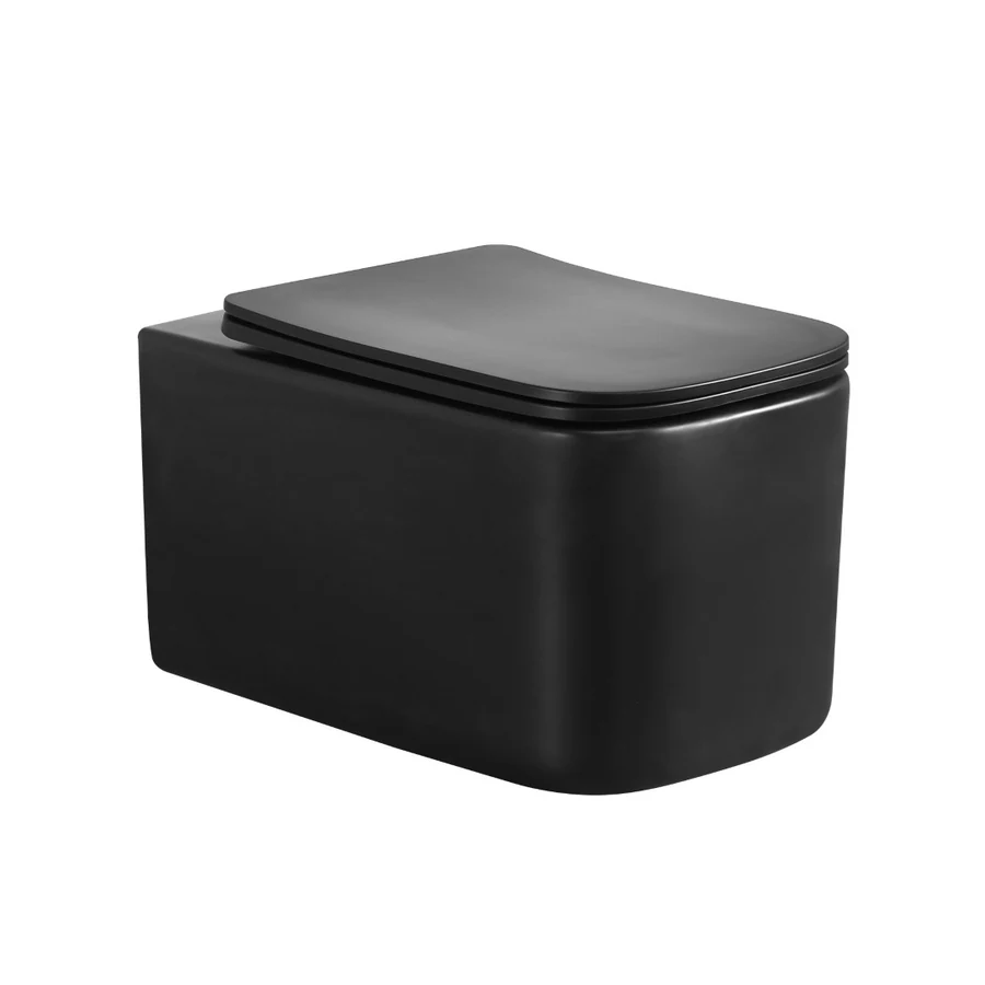 Унитаз подвесной Boheme Mane 970-SET-B 53×34×30 см, цвет черный матовый
