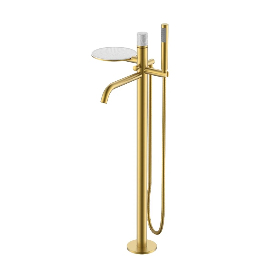 Смеситель для ванны напольный Boheme Stick 129-MG-MR-GR 330×320×986 мм, цвет графитовый