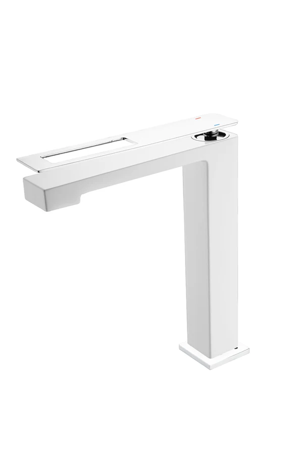 Смеситель для раковины-чаши Boheme Q 142-WCR 225×55×268 мм, цвет белый глянцевый