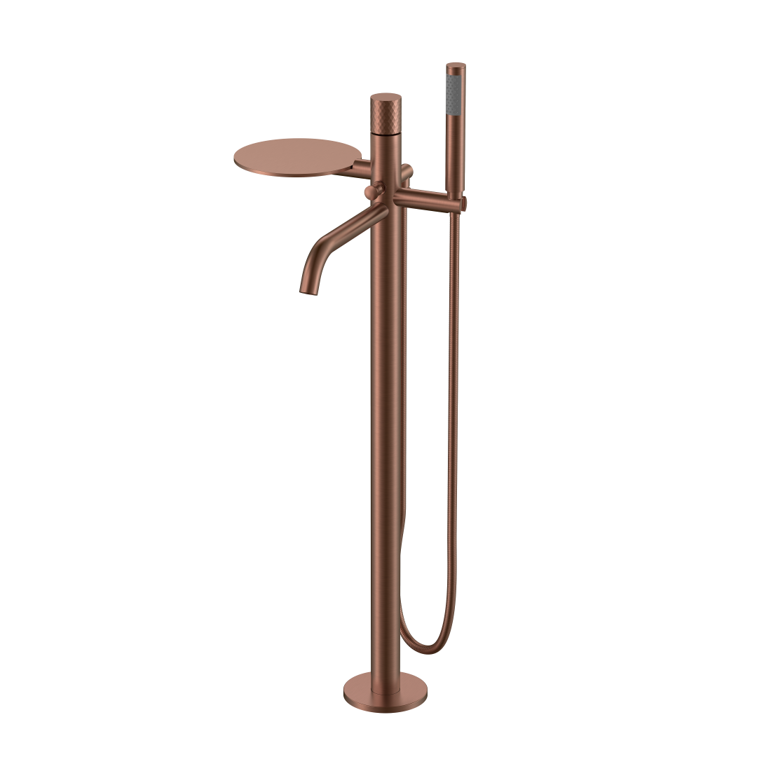 Смеситель для ванны напольный Boheme Stick 129-BRB 330×320×986 мм, цвет бронза брашированная — Основное изображение