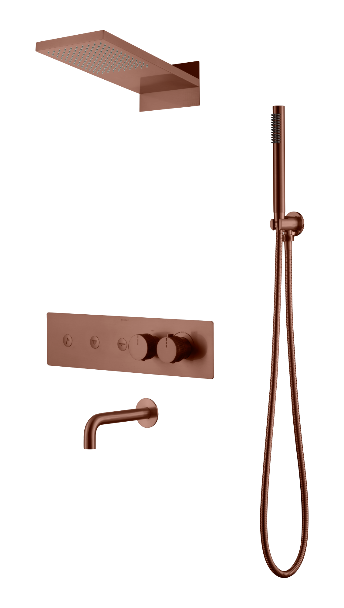 Душевая система встраиваемая Boheme Fusion 131-2-BRB 550×470×105 мм, цвет бронза брашированная — Основное изображение