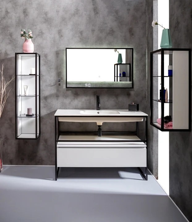 Пенал для ванной Armadi Art Loft 895-W 300×265×750 мм, цвет белый матовый