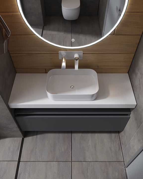 Тумба для ванной Armadi Art Flat 897-120-A GLOSSY 1200×383×460 мм — Основное изображение