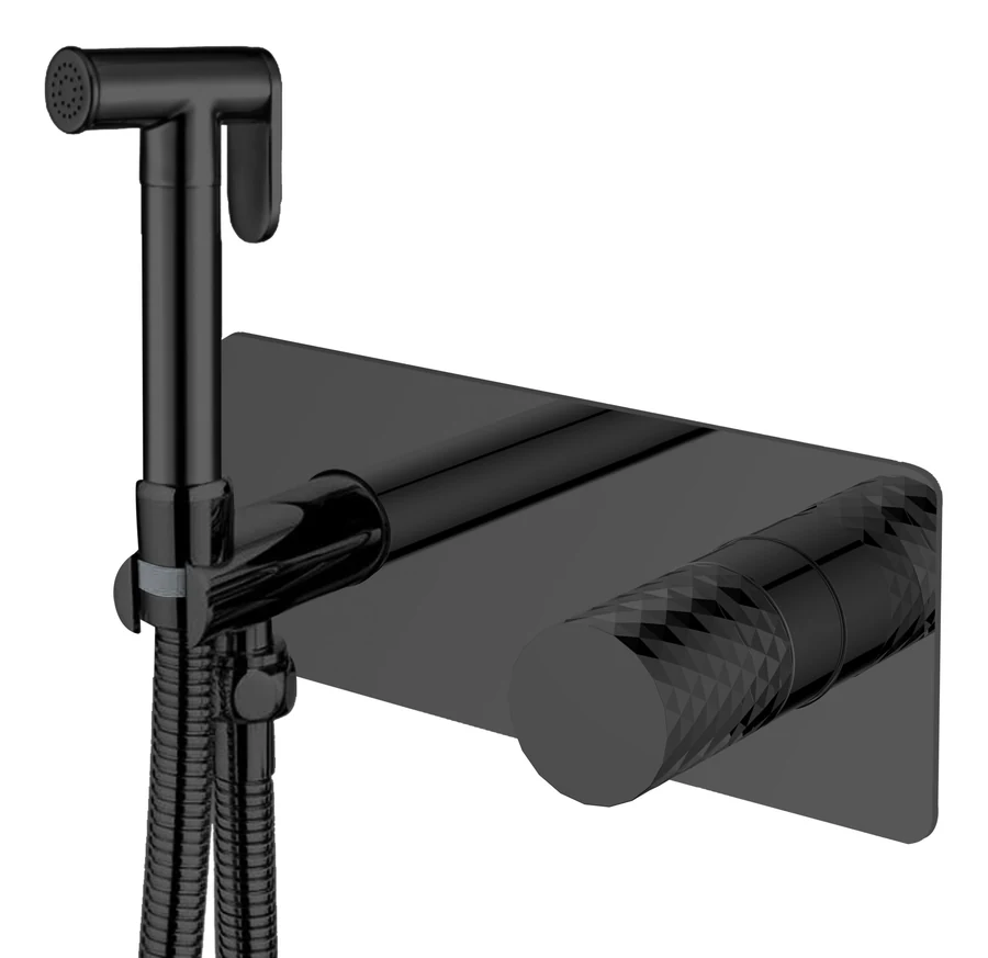 Гигиенический душ Boheme Stick 127-BB 203×230×100 мм, цвет черный матовый