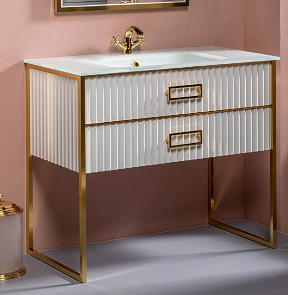 Тумба для ванной Armadi Art Monaco 866-100-WG 100×50×84 см, цвет белый глянцевый — Основное изображение