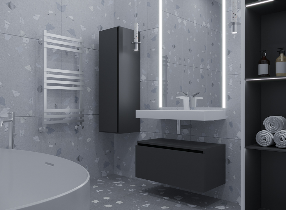 Тумба для ванной Armadi Art Flat 897-080-A GLOSSY 800×383×460 мм — Основное изображение