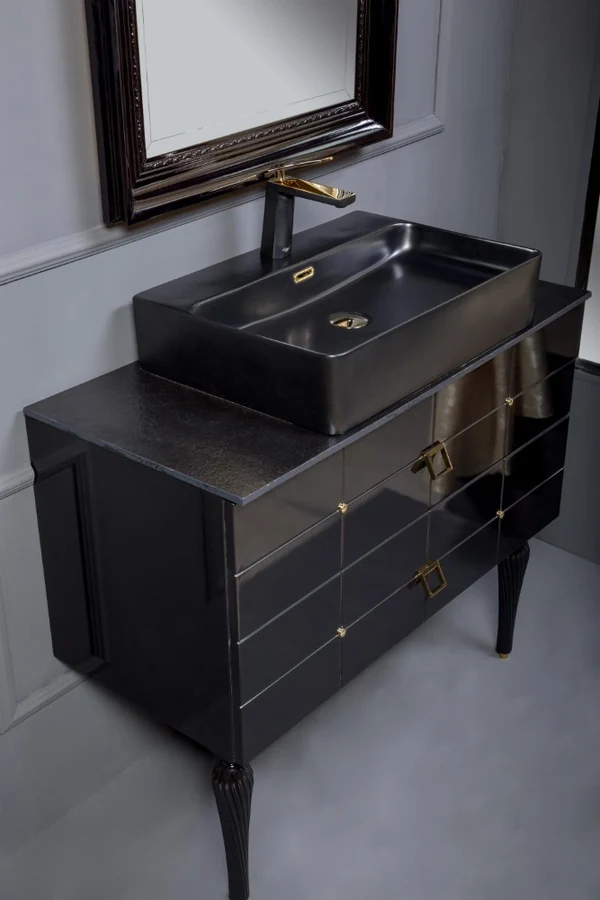 Тумба для ванной Armadi Art Vallessi Avantgarde 841-100-BG 100×46×48 см, цвет черный матовый