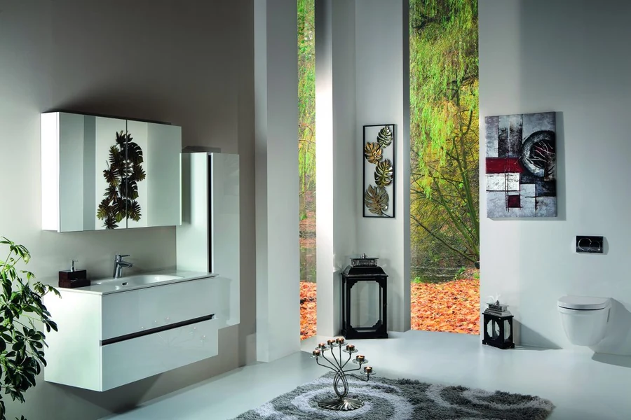 Зеркальный шкаф Armadi Art Vallessi 546-W 100×13×65 см, цвет белый глянцевый