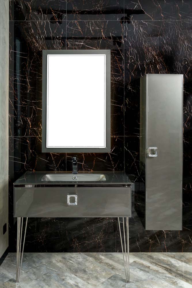 Консоль для раковины Armadi Art Lucido 770-080-GR 84×55×30 см, цвет графитовый — Основное изображение