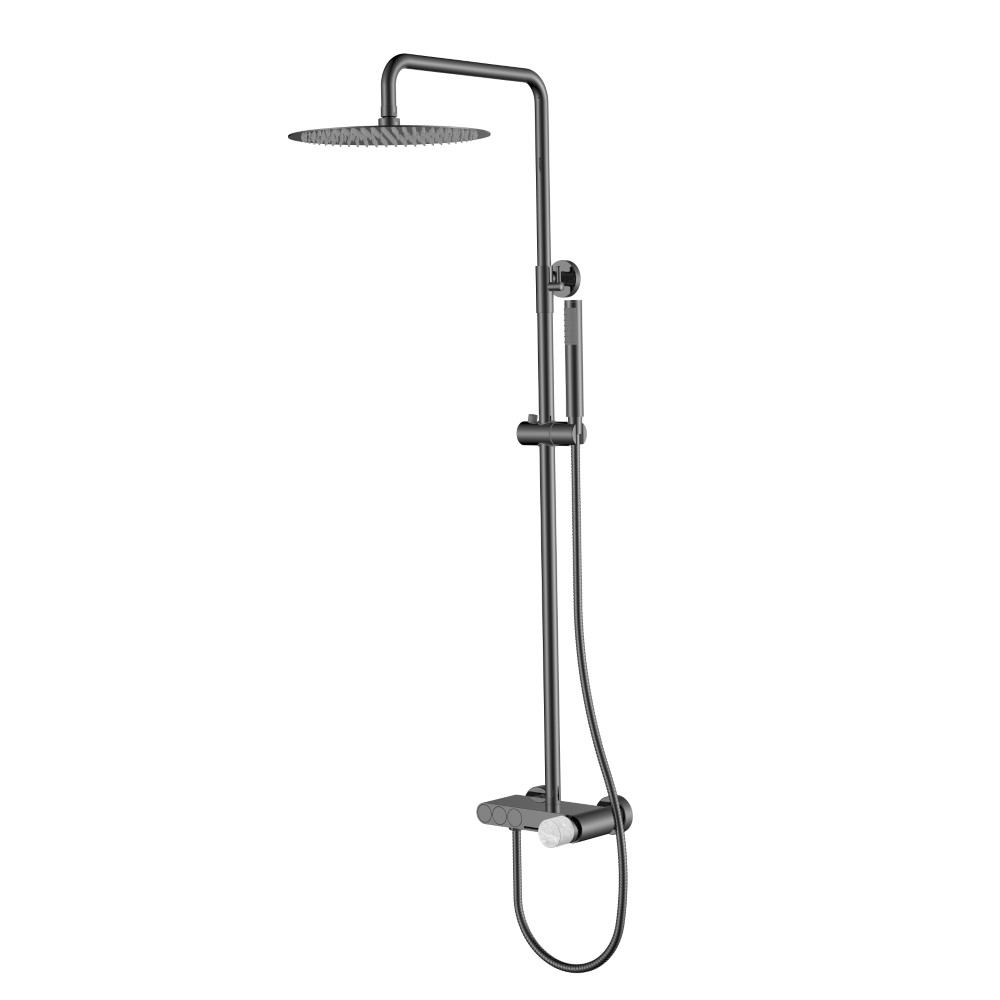 Душевая стойка Boheme Stick 128-SGM-MR-GR 570×185×1090 мм, цвет графитовый глянцевый — Основное изображение