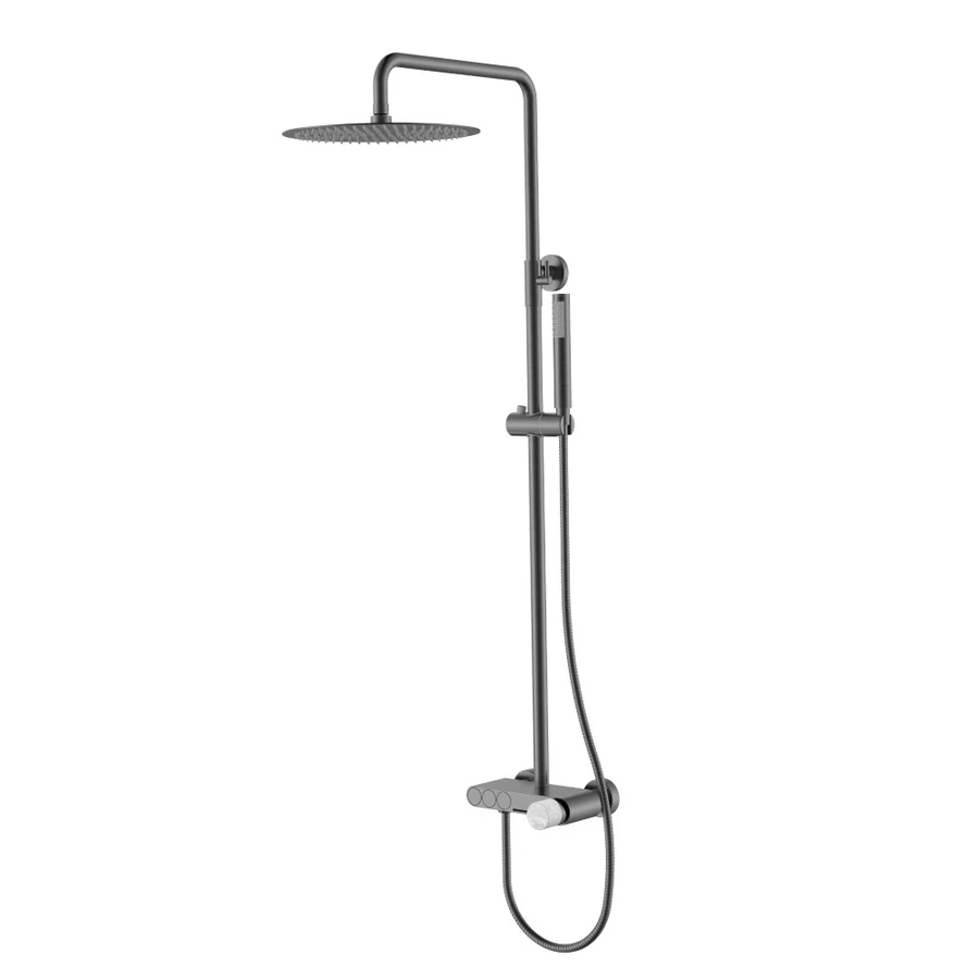 Душевая стойка Boheme Stick 128-GM-MR-GR 570×185×1090 мм, цвет графитовый