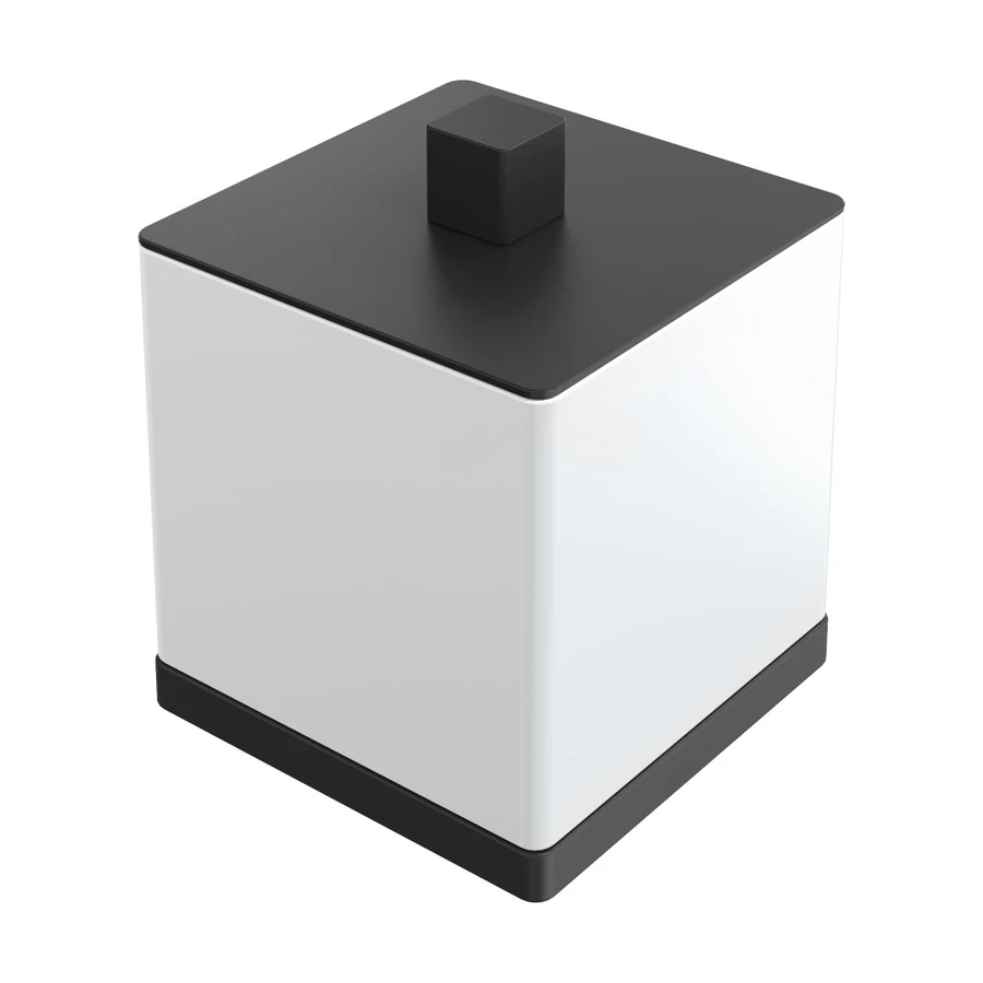 Стакан для ватных дисков Boheme Qubic 10964-B 110×121×110 мм, цвет черный матовый
