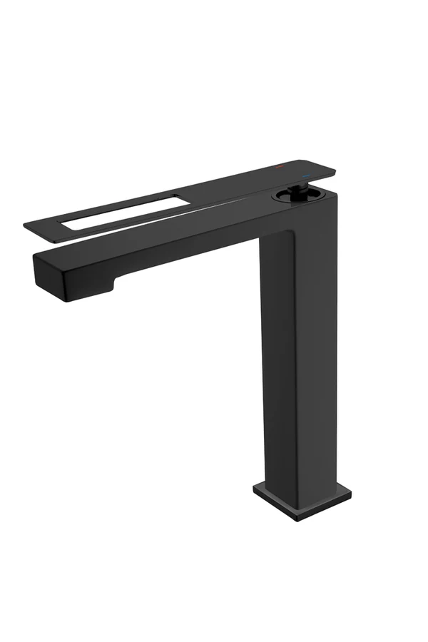 Смеситель для раковины-чаши Boheme Q 142-BB 225×55×268 мм, цвет черный матовый