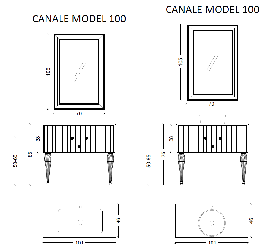 Тумба для ванной Armadi Art Vallessi Avantgarde 843-100-WCR 100×46×38 см, цвет белый матовый — Основное изображение