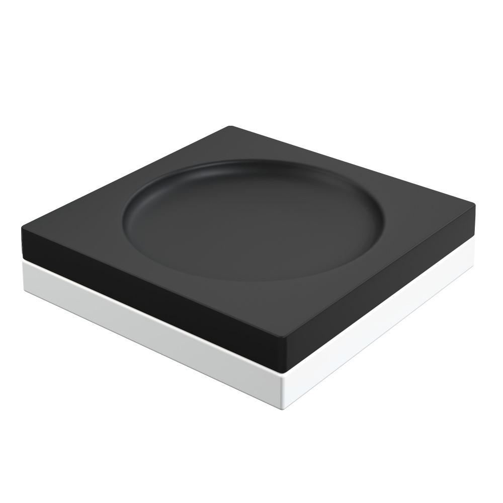 Мыльница Boheme Qubic 10960-B 24×100×100 мм, цвет черный матовый — Основное изображение
