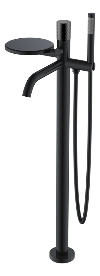 Душевая стойка напольная Boheme Stick 129-BB 330×320×986 мм, цвет черный матовый